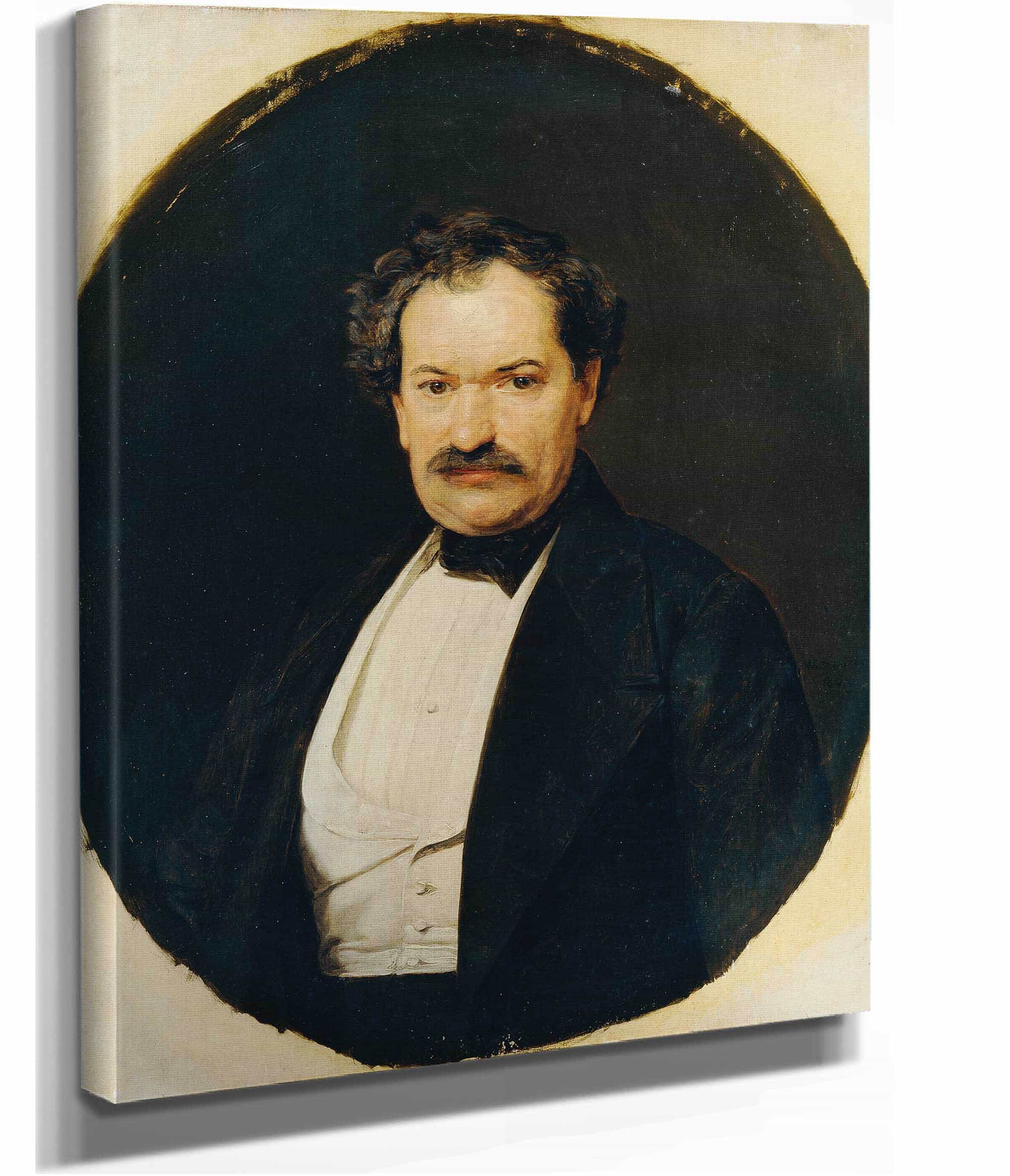 Herr In Schwarzem Rock Mit Weiber Weste by Ferdinand Georg Waldmuller