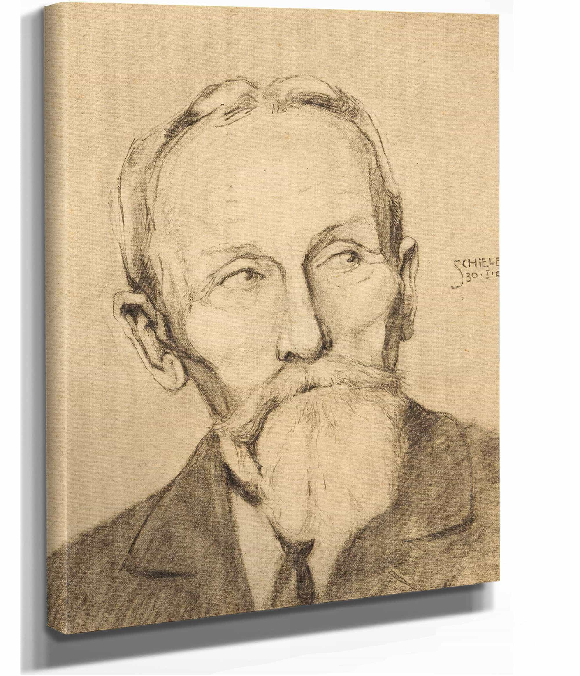 Herrenportrat Mit Vollbart by Egon Schiele