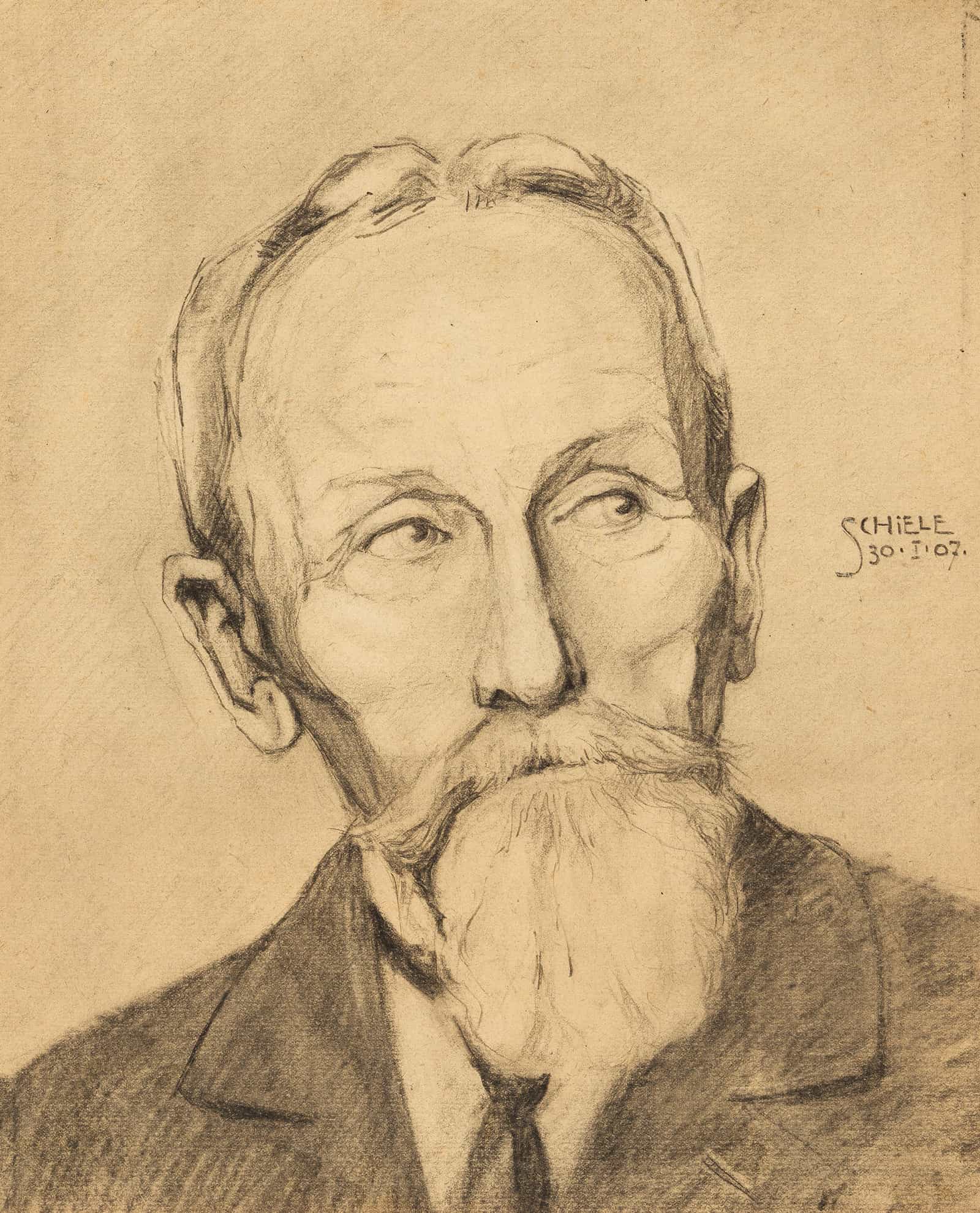 Herrenportrat Mit Vollbart by Egon Schiele