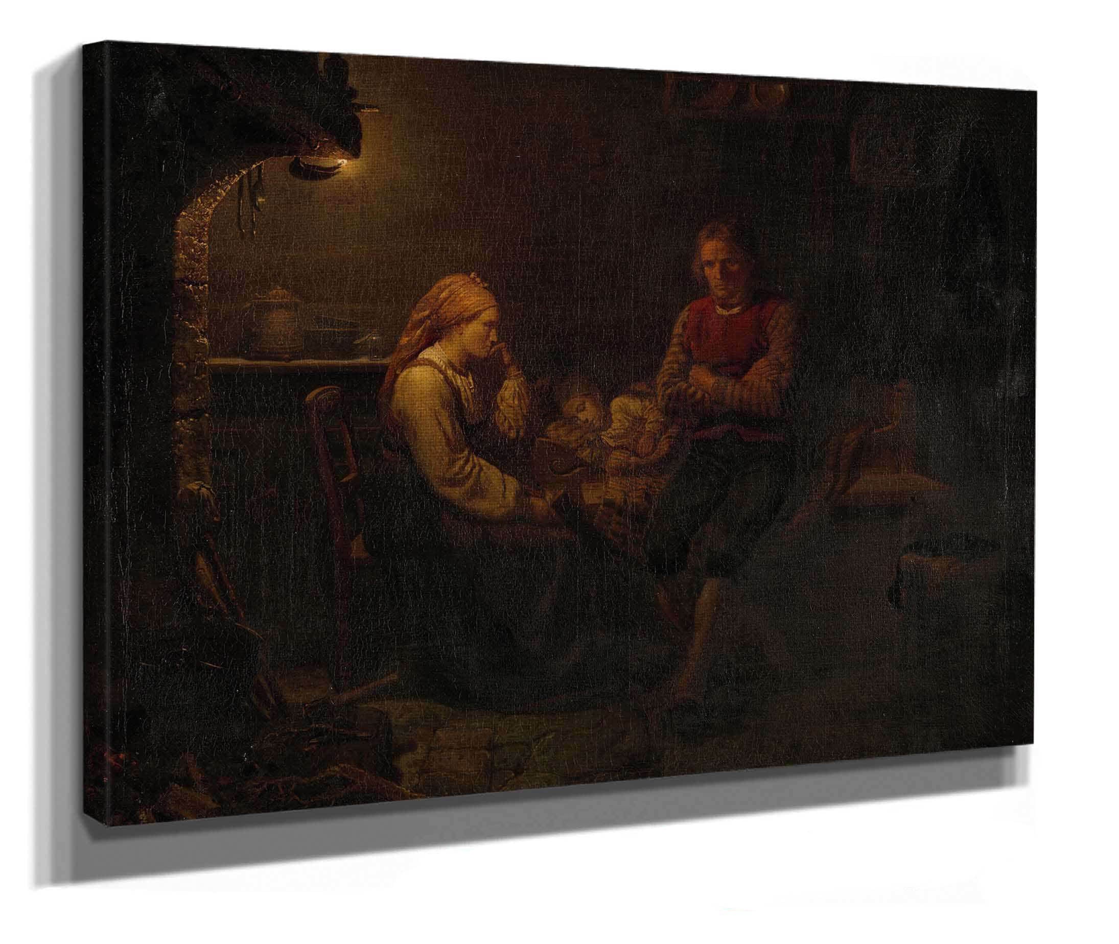 Het Zieke Kind by Adolph Tidemand