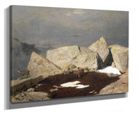 High Mountain Landscape With Chamois Around by Arnold Bocklin
