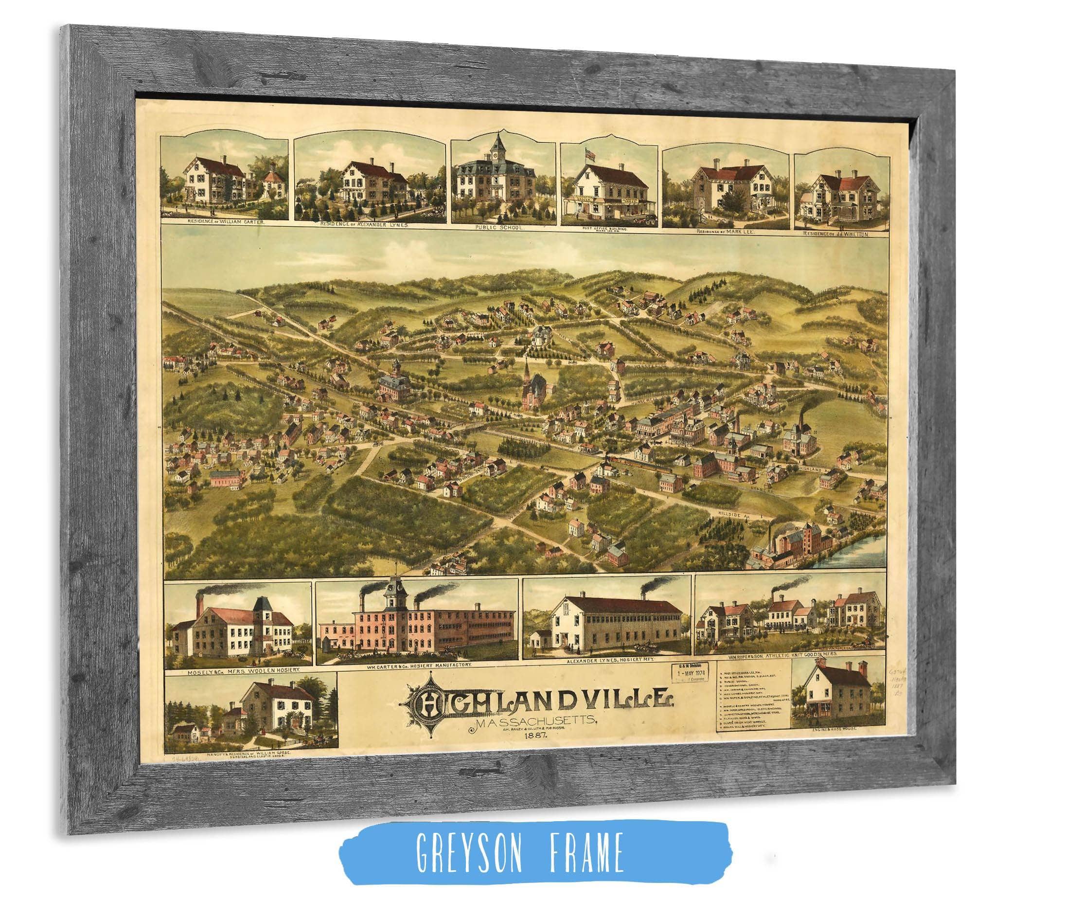 Highlandville Massachusetts 1887 State of Massachusetts