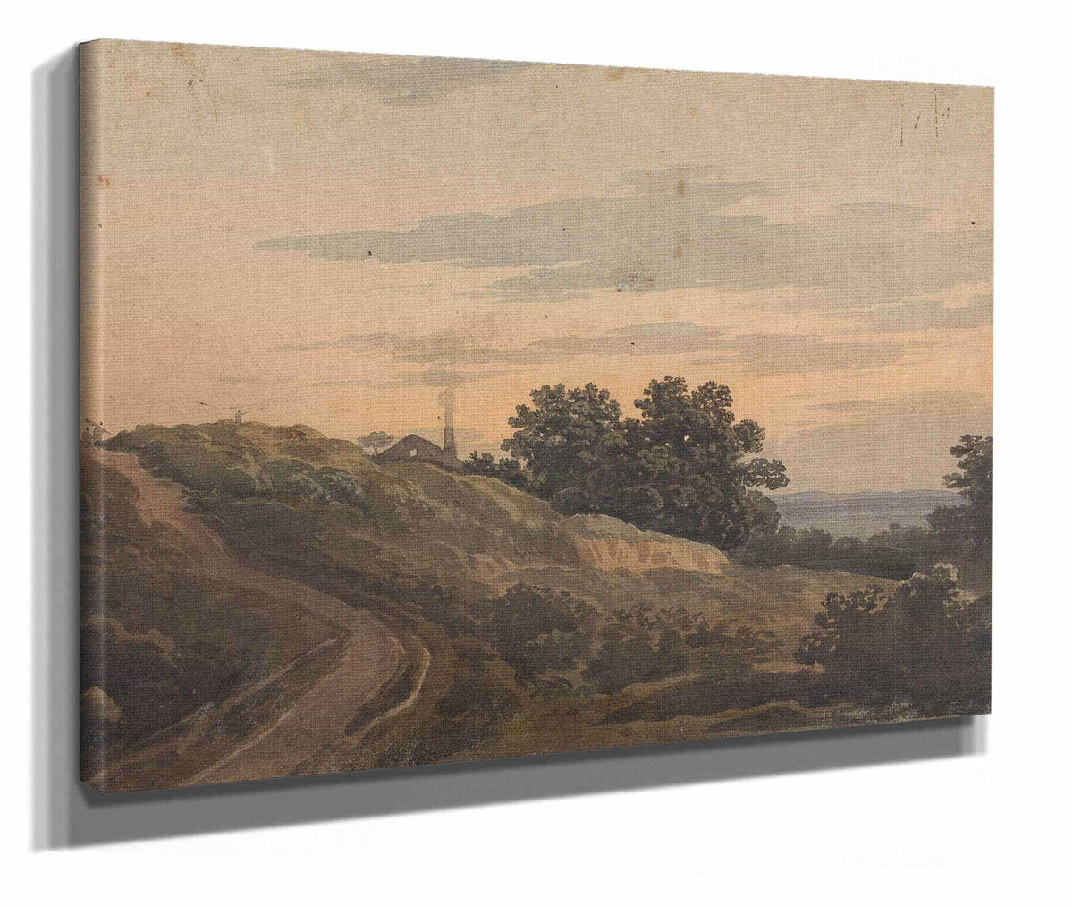 Hilly Landscape With House Path And Figures by Thomas Sully