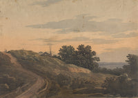Hilly Landscape With House Path And Figures by Thomas Sully