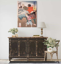 Hino Kumawakamaru And The Priest Calling Back The Boat by Tsukioka Yoshitoshi