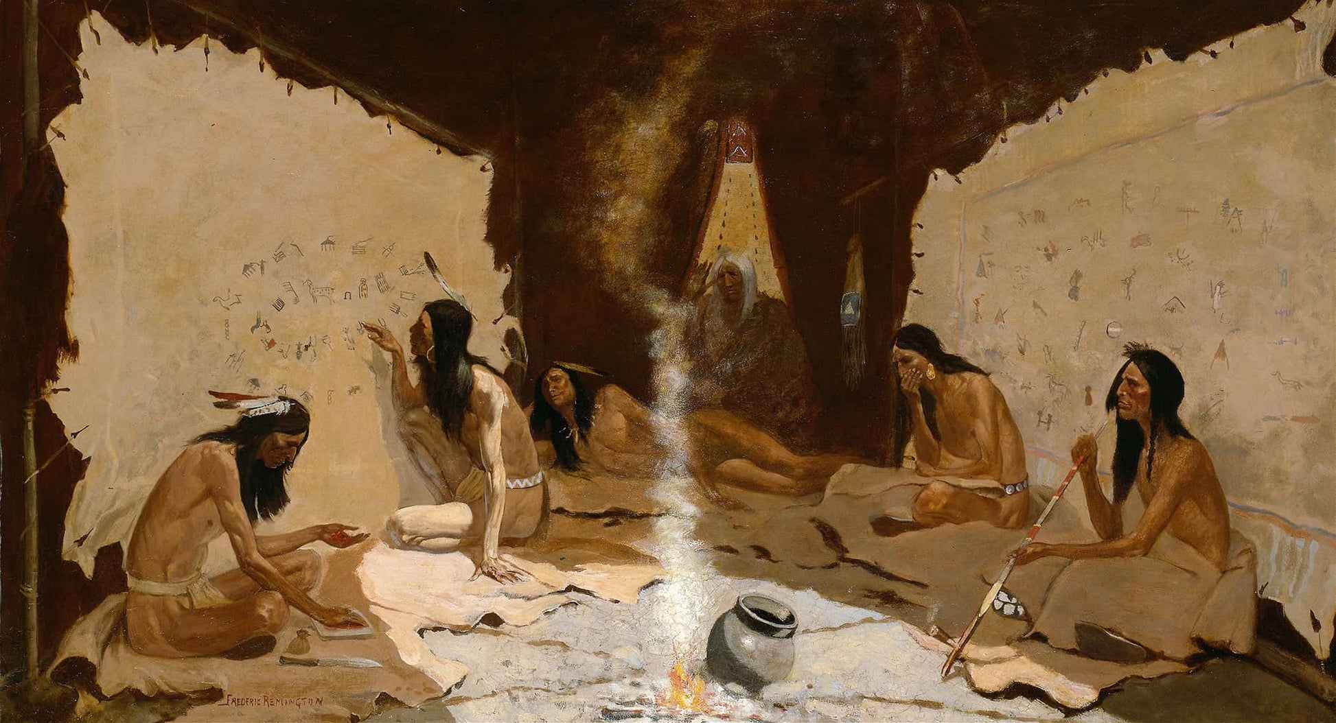 Historians Of The Tribe by Frederic Remington