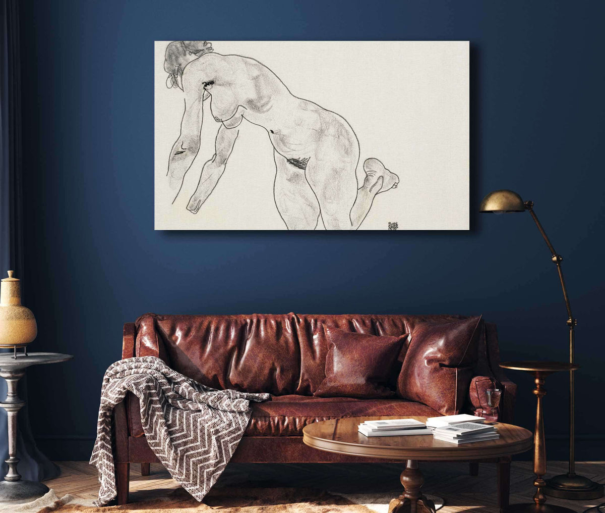 Hockender Weiblicher Akt by Egon Schiele