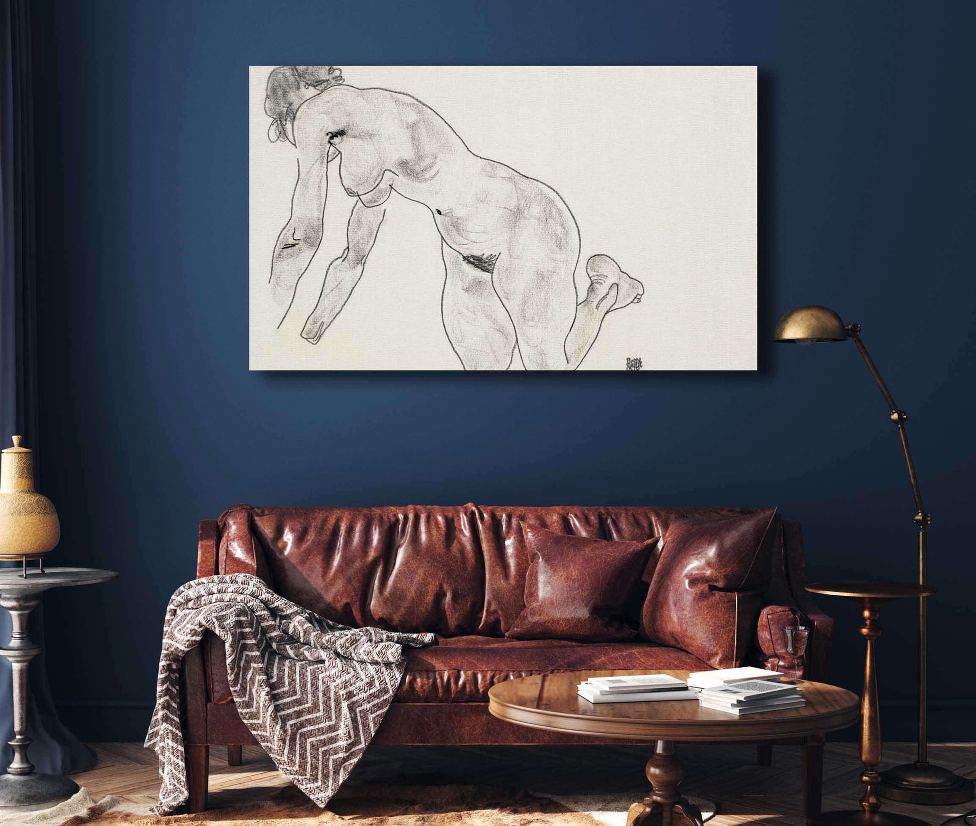 Hockender Weiblicher Akt by Egon Schiele