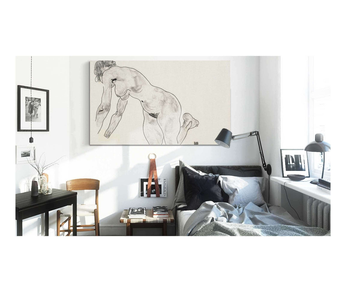 Hockender Weiblicher Akt by Egon Schiele