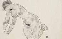 Hockender Weiblicher Akt by Egon Schiele