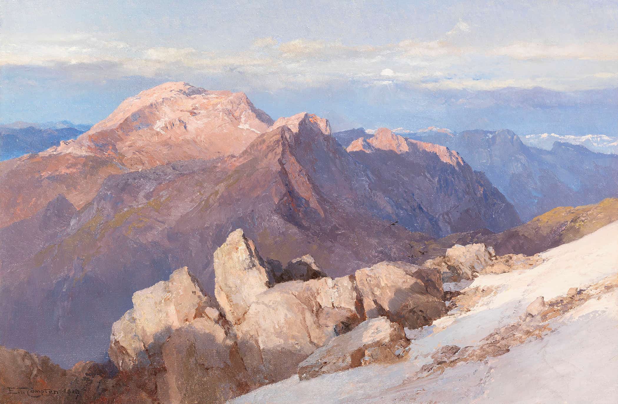 Hoher Goll Vom Watzmann Hocheck by Edward Theodore Compton