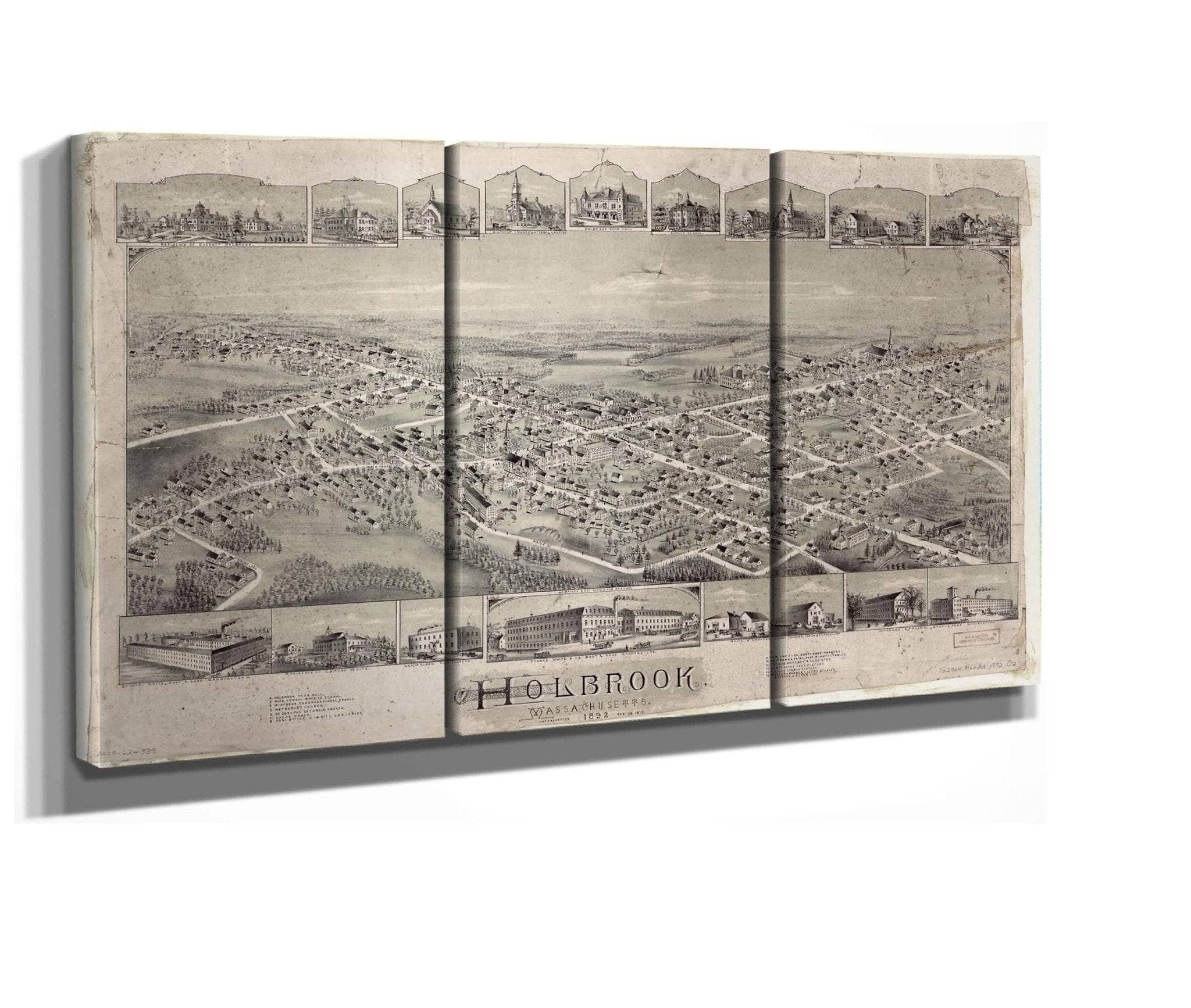 Holbrook Massachusetts 1892 Incorporated Feb 29 1872v  State Of Massachusetts