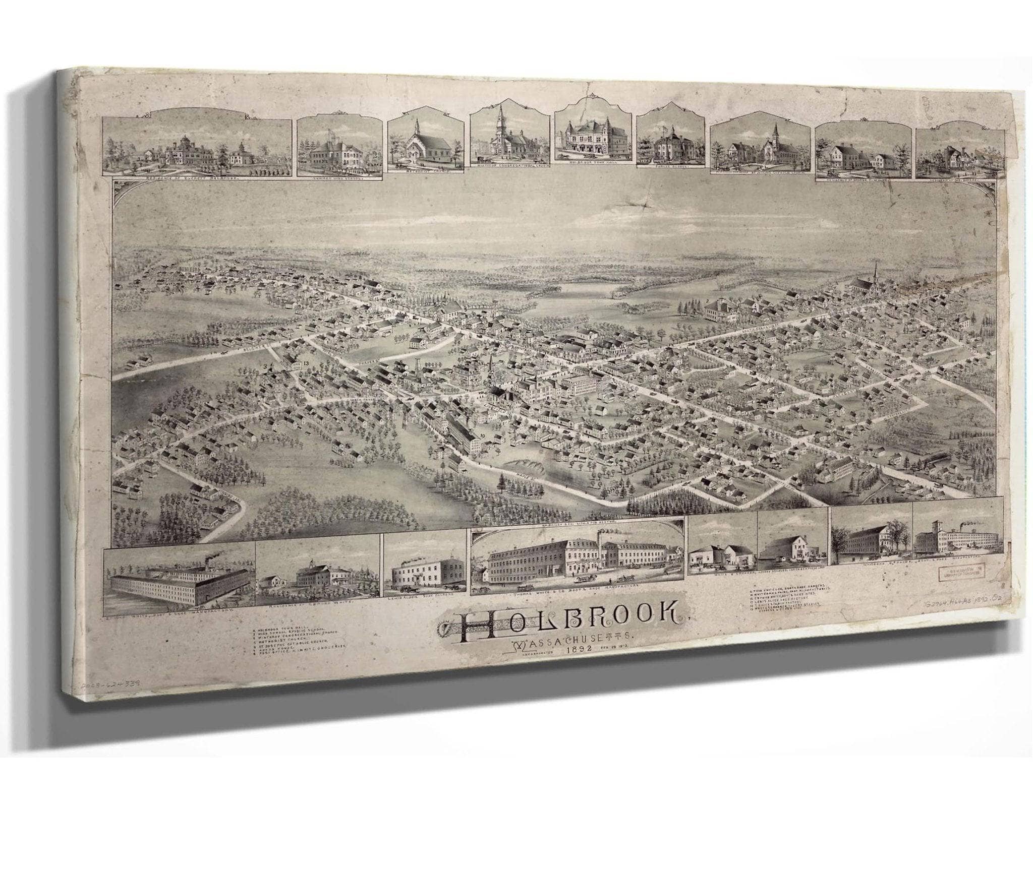 Holbrook Massachusetts 1892 Incorporated Feb 29 1872v  State Of Massachusetts