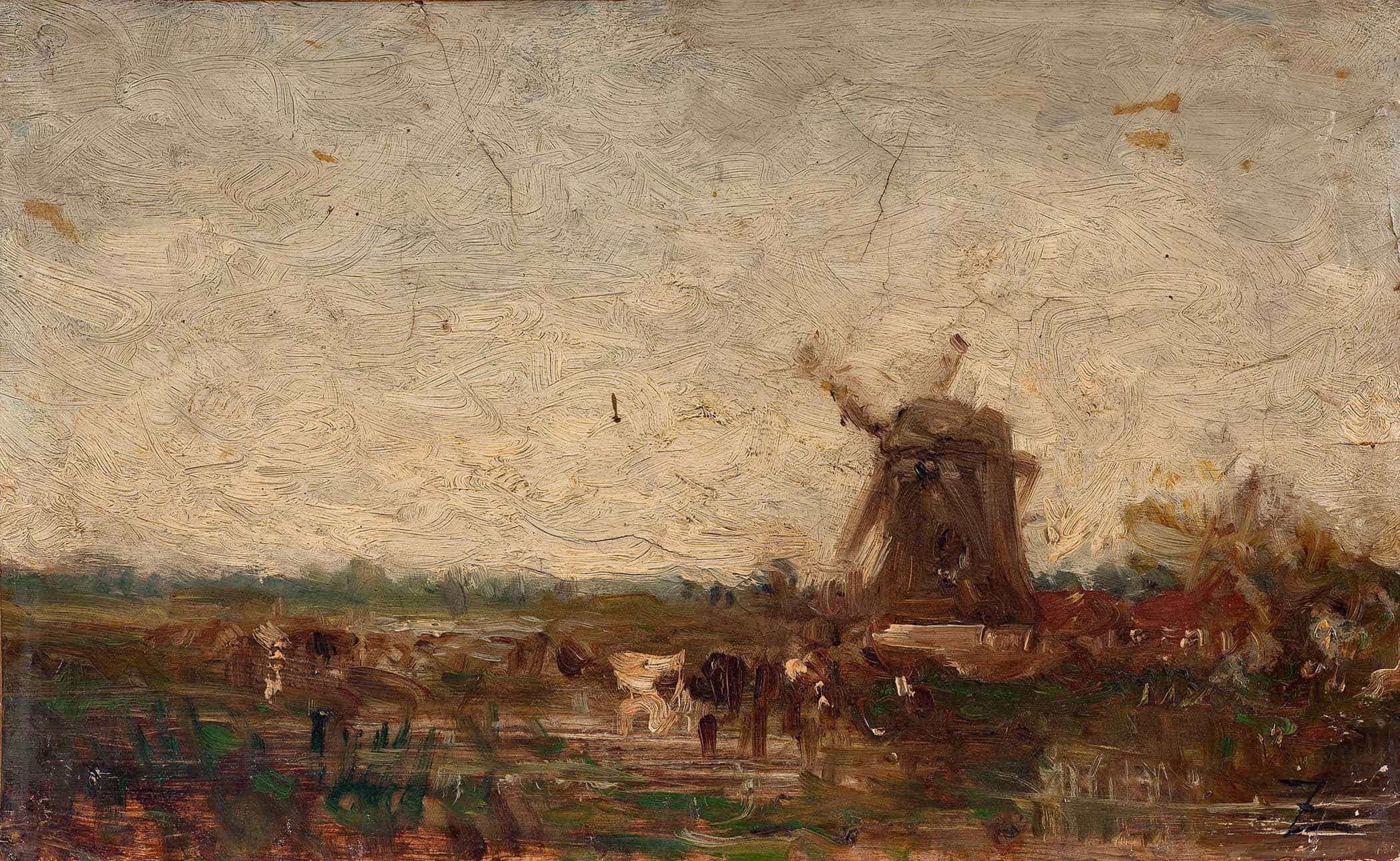 Hollande Le Moulin by Felix Ziem