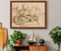 Holy Family With An Angel Mid Late S by Guido Reni