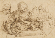 Holy Family With An Angel Mid Late S by Guido Reni