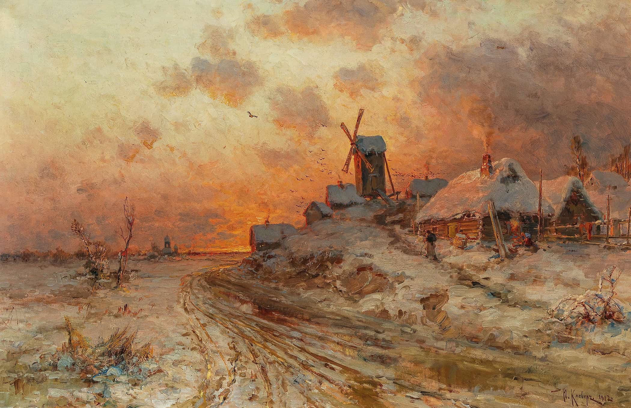 Homecoming At Sunset by Julius Sergius Klever