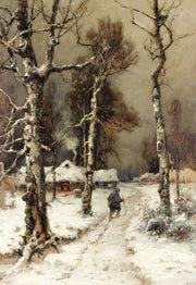 Homeward Bound Through A Wintry Forest by Julius Sergius Klever