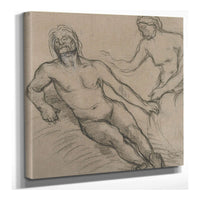 Homme Allonge Par Terre Et Femme Assise Penchee Sur Lui by Pierre Puvis De Chavannes