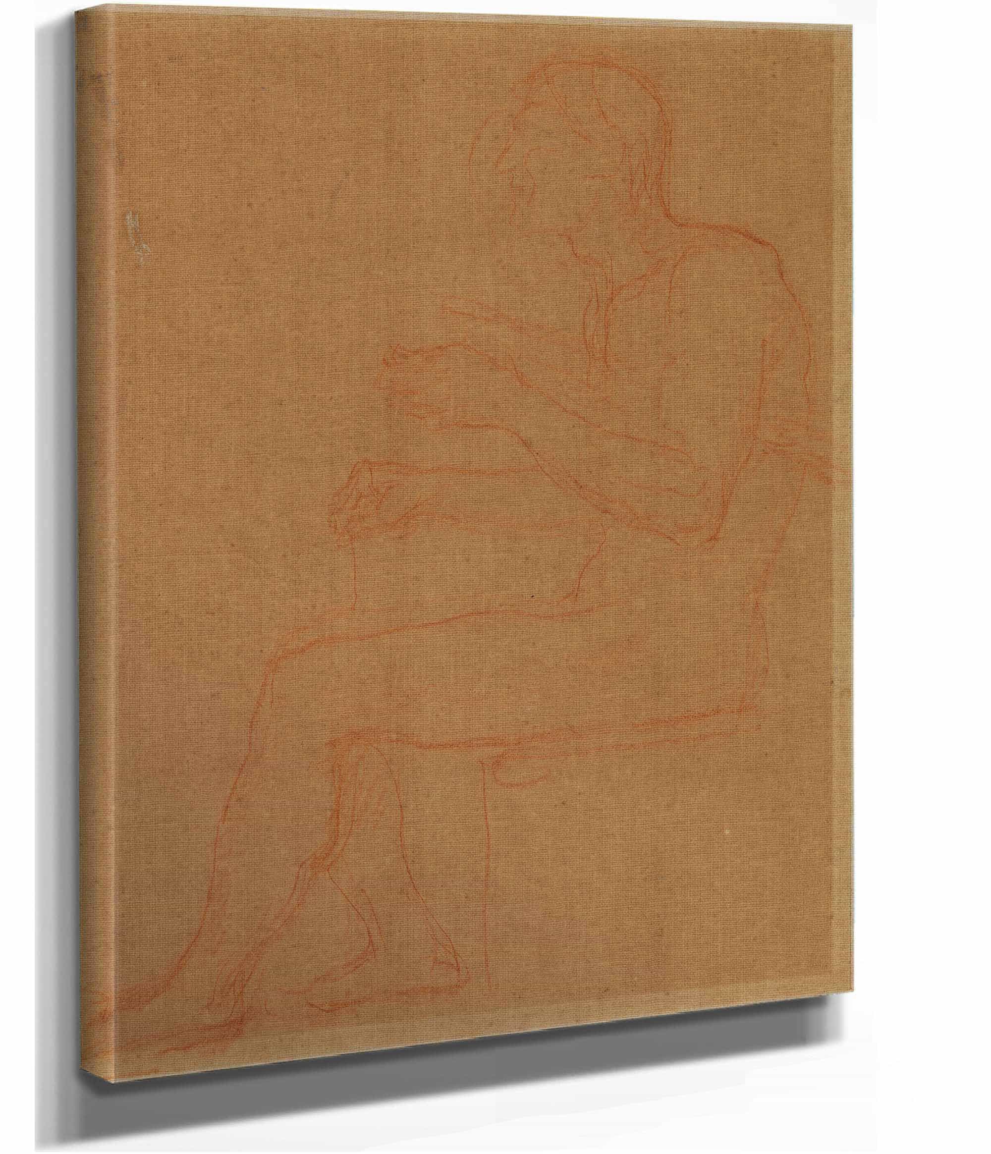 Homme Assis De Profil A Gauche by Pierre Puvis De Chavannes