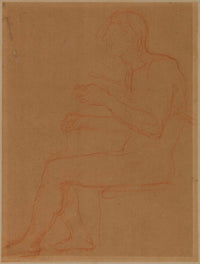 Homme Assis De Profil A Gauche by Pierre Puvis De Chavannes