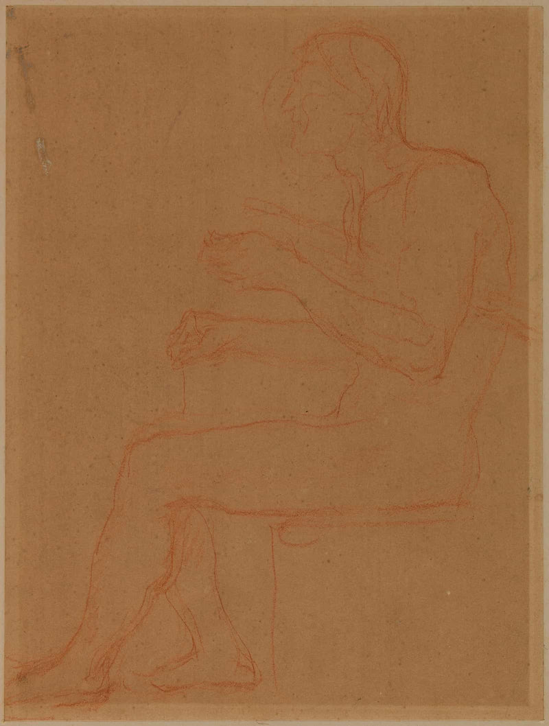 Homme Assis De Profil A Gauche by Pierre Puvis De Chavannes