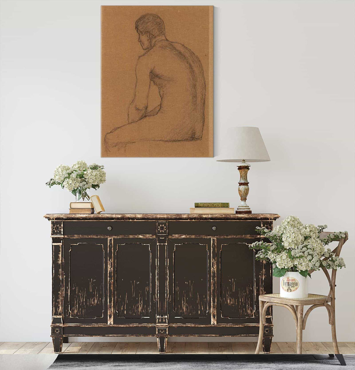 Homme Assis Nu De Dos by Pierre Puvis De Chavannes