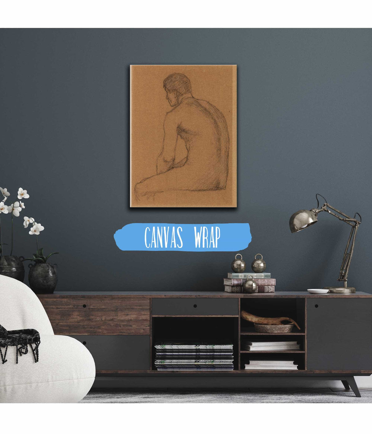 Homme Assis Nu De Dos by Pierre Puvis De Chavannes