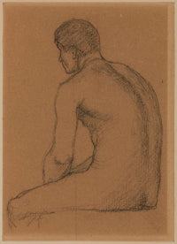 Homme Assis Nu De Dos by Pierre Puvis De Chavannes