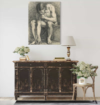 Homme Assis Nu Ecrivant Par Terre Avec Son Doigt by Pierre Puvis De Chavannes