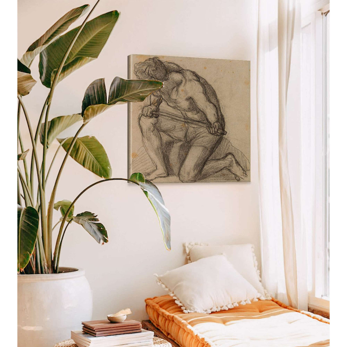 Homme De Profil A Gauche Genou Gauche A Terre by Pierre Puvis De Chavannes