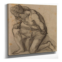 Homme De Profil A Gauche Genou Gauche A Terre by Pierre Puvis De Chavannes