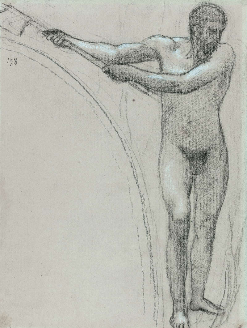Homme Debout Brandissant Une Hache by Pierre Puvis De Chavannes