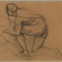 Homme Drape De Profil A Gauche Genou Droit A Terre by Pierre Puvis De Chavannes