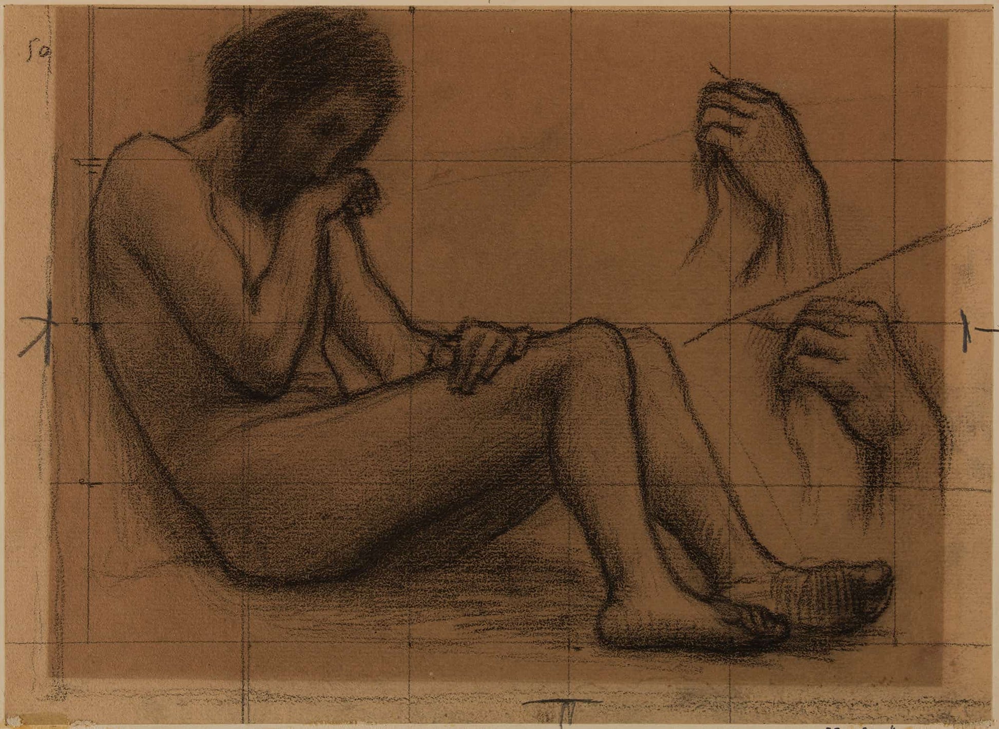 Homme Nu A Demi Etendu by Pierre Puvis De Chavannes