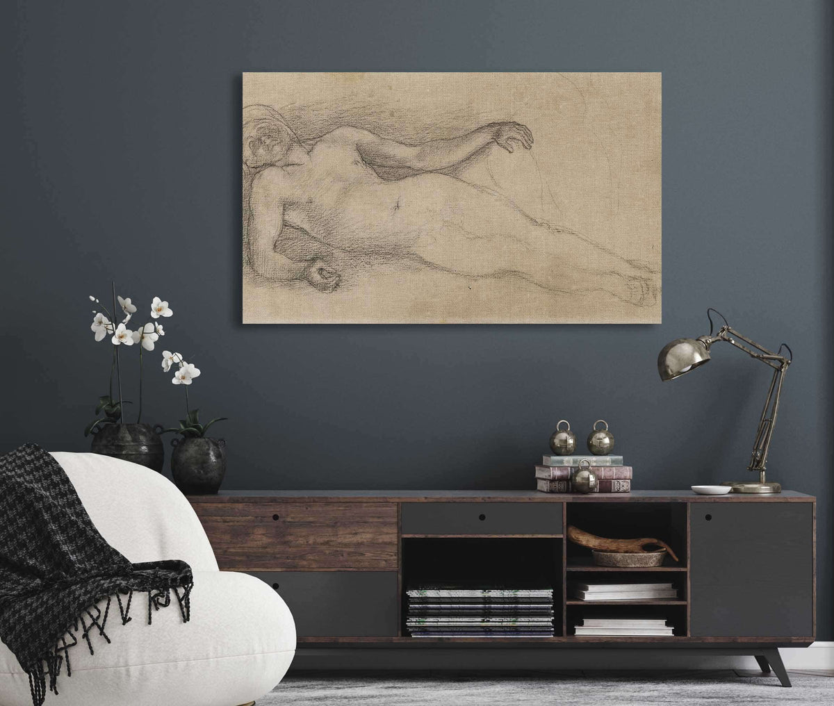 Homme Nu Allonge by Pierre Puvis De Chavannes