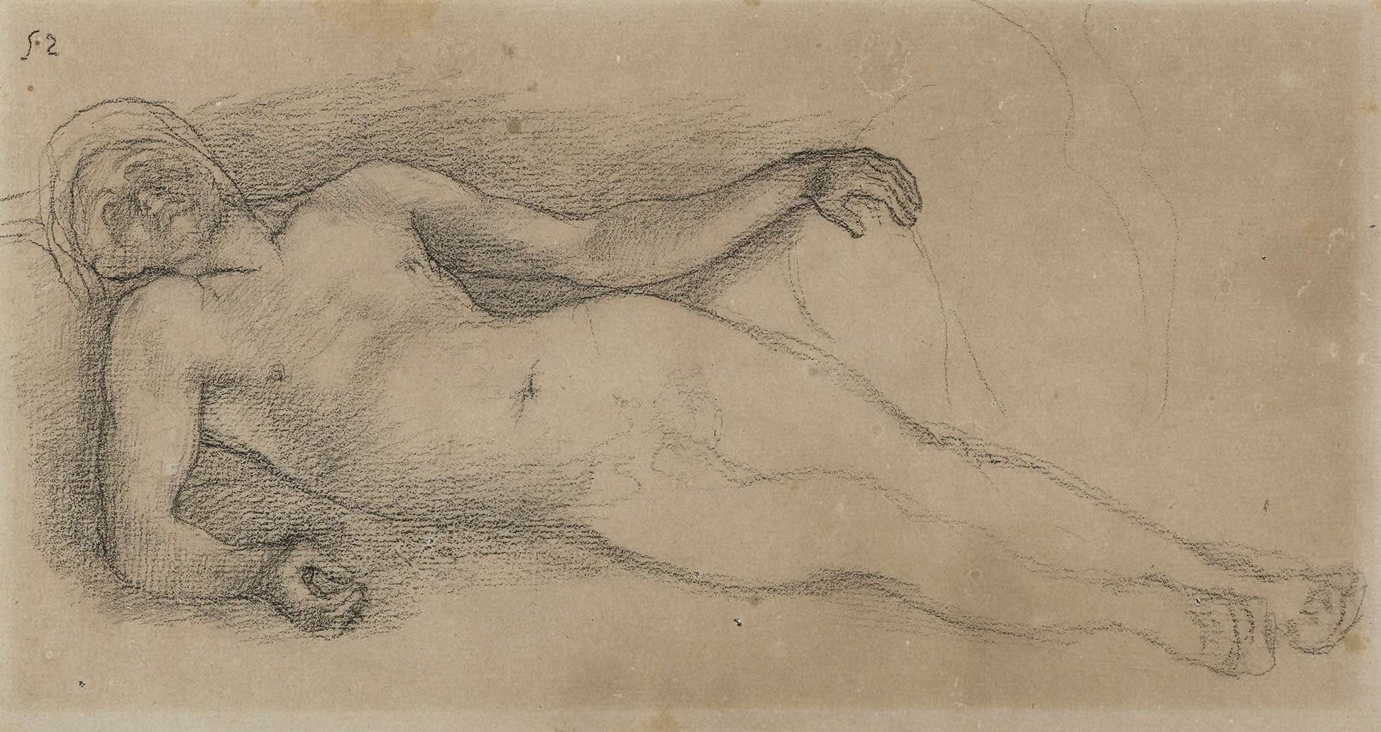 Homme Nu Allonge by Pierre Puvis De Chavannes