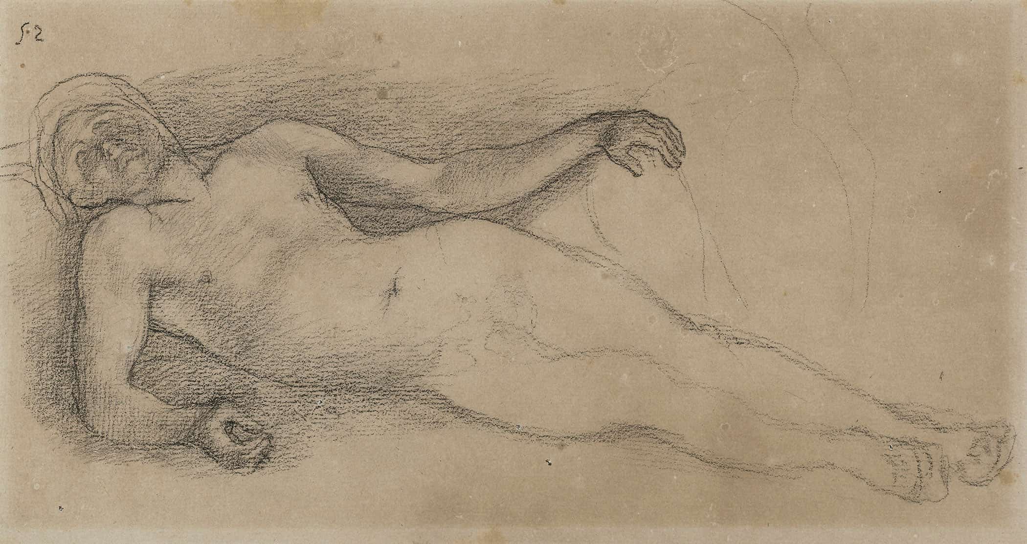 Homme Nu Allonge by Pierre Puvis De Chavannes