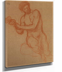 Homme Nu Assis De Face by Pierre Puvis De Chavannes