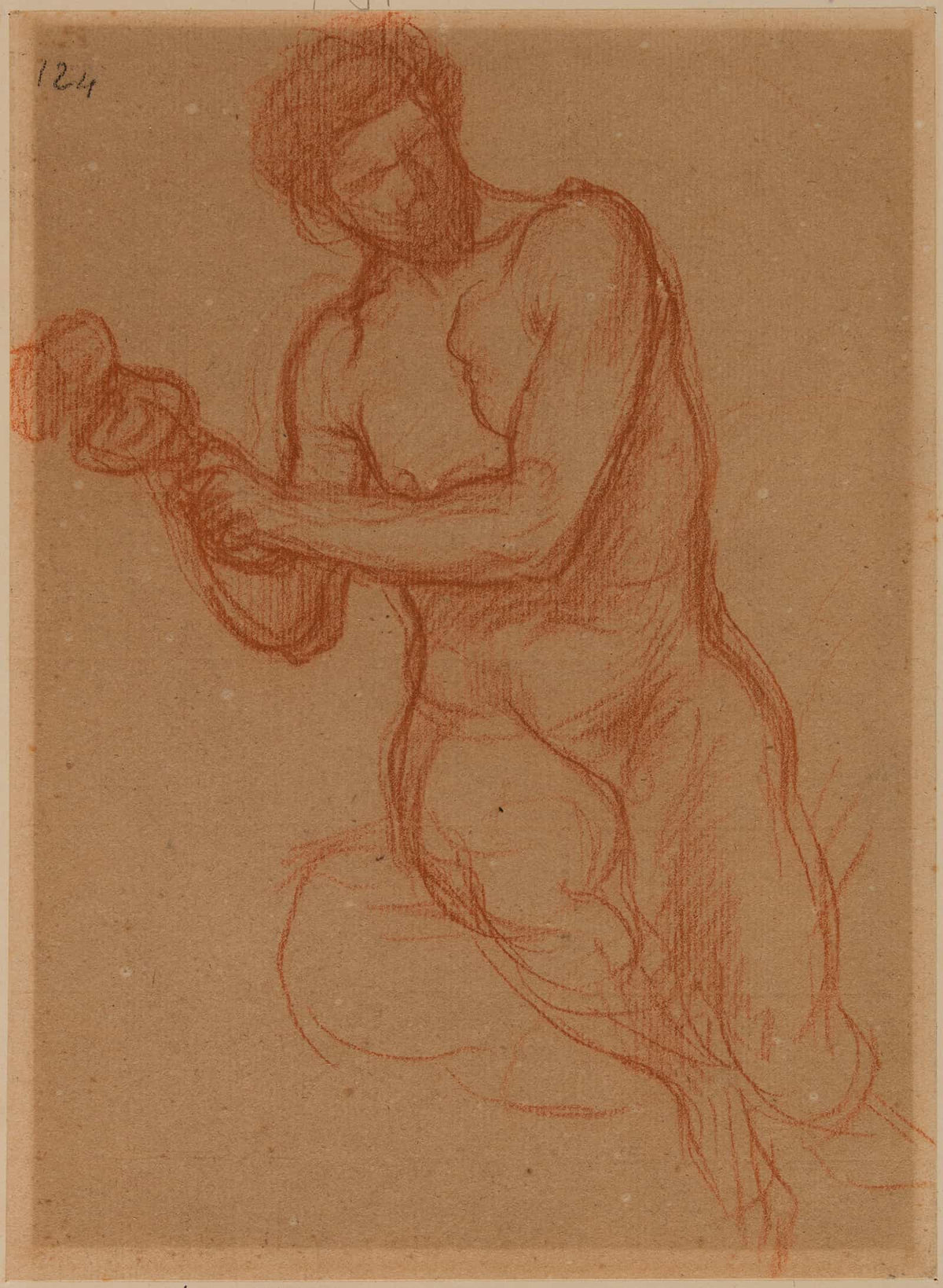 Homme Nu Assis De Face by Pierre Puvis De Chavannes