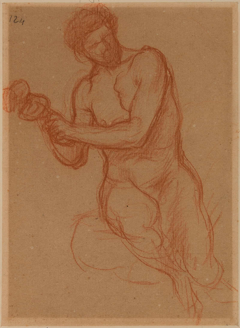 Homme Nu Assis De Face by Pierre Puvis De Chavannes