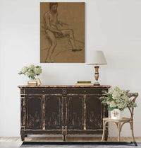 Homme Nu Assis Tenant Un Baton Dans La Main Droite by Pierre Puvis De Chavannes