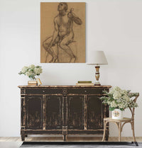 Homme Nu Assis Tenant Un Violon Et Un Archet by Pierre Puvis De Chavannes