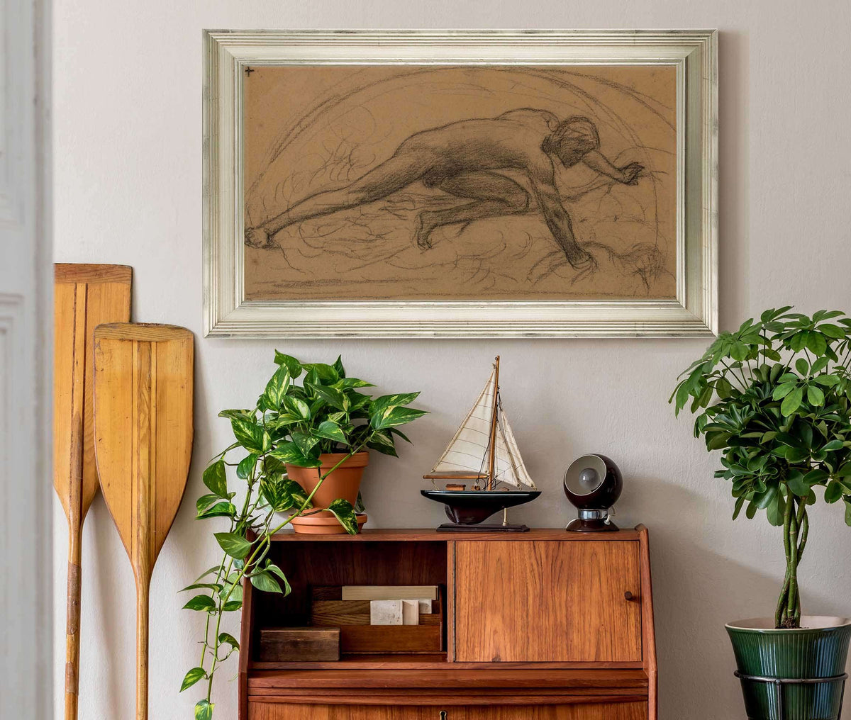 Homme Nu Enferme Dans Un Demi Cercle by Pierre Puvis De Chavannes