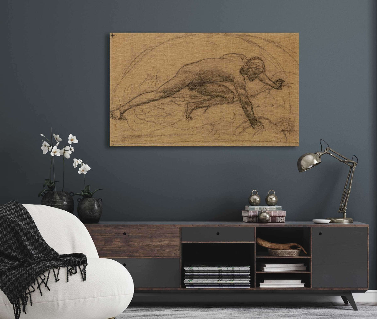 Homme Nu Enferme Dans Un Demi Cercle by Pierre Puvis De Chavannes