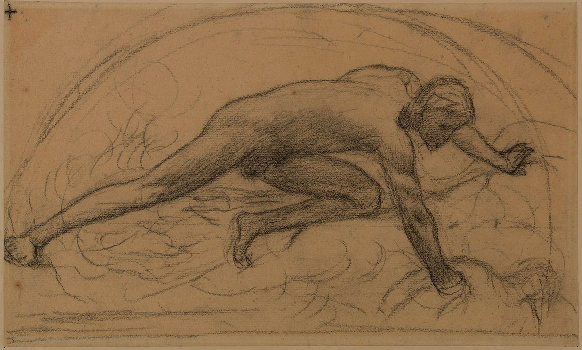 Homme Nu Enferme Dans Un Demi Cercle by Pierre Puvis De Chavannes