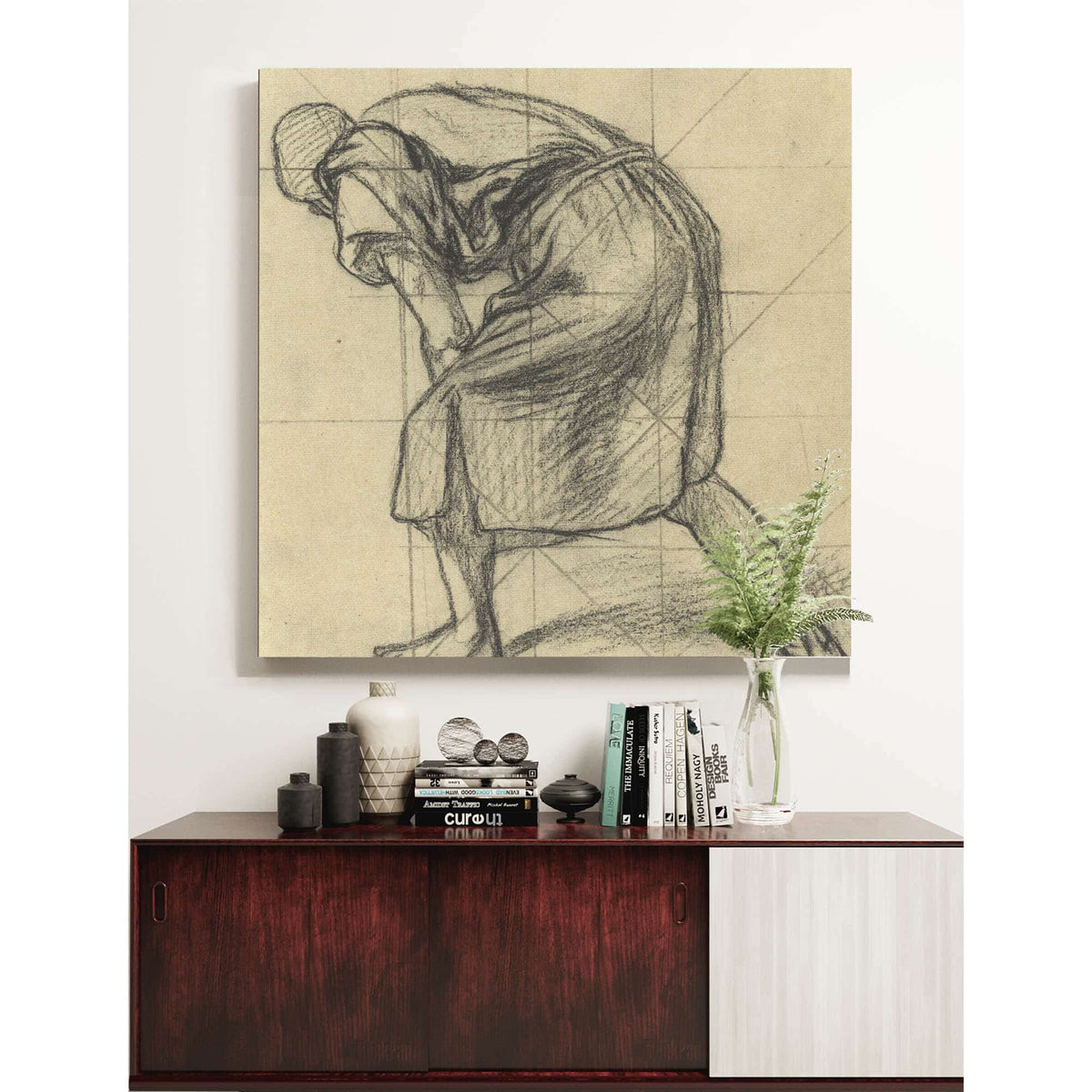 Homme Vu De Dos Incline Vers La Gauche by Pierre Puvis De Chavannes