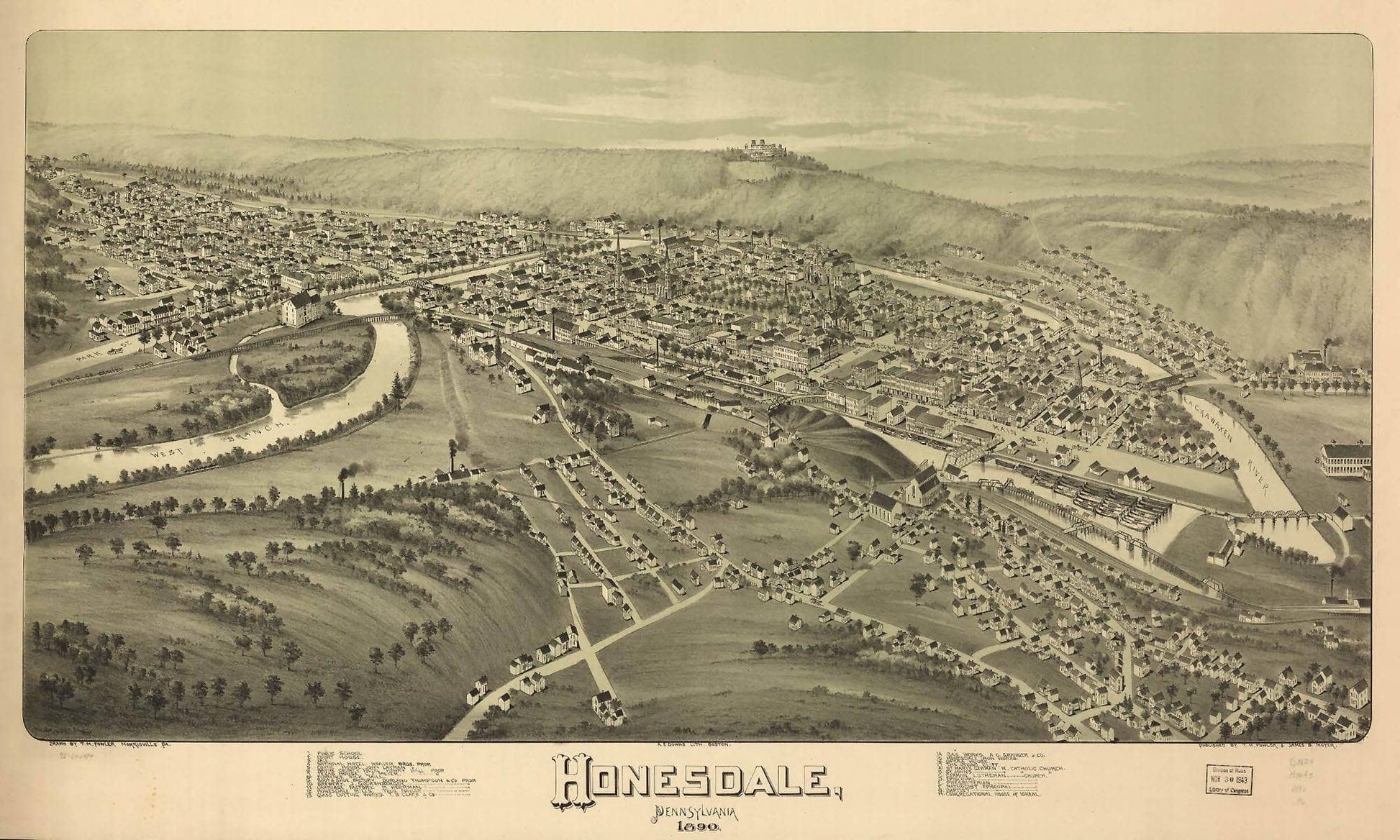 Honesdale Pennsylvania 1890  State Of Pennsylvania