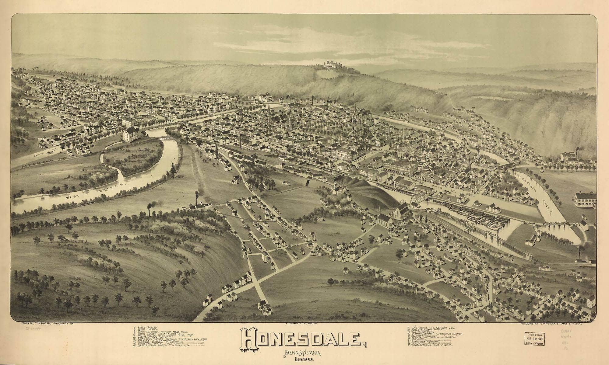 Honesdale Pennsylvania 1890  State Of Pennsylvania