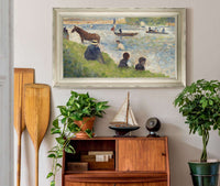 Horse And Boats Study For Bathers At Asnieres  by Georges Seurat